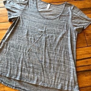 Gray heathered micro stripe classic tee